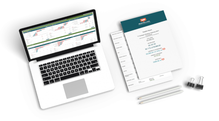 Laptop and paperwork for Quenelles our case study that represents hosting a web application.