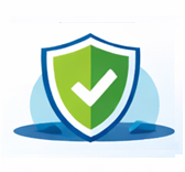 Icon showing a shield with a tick.