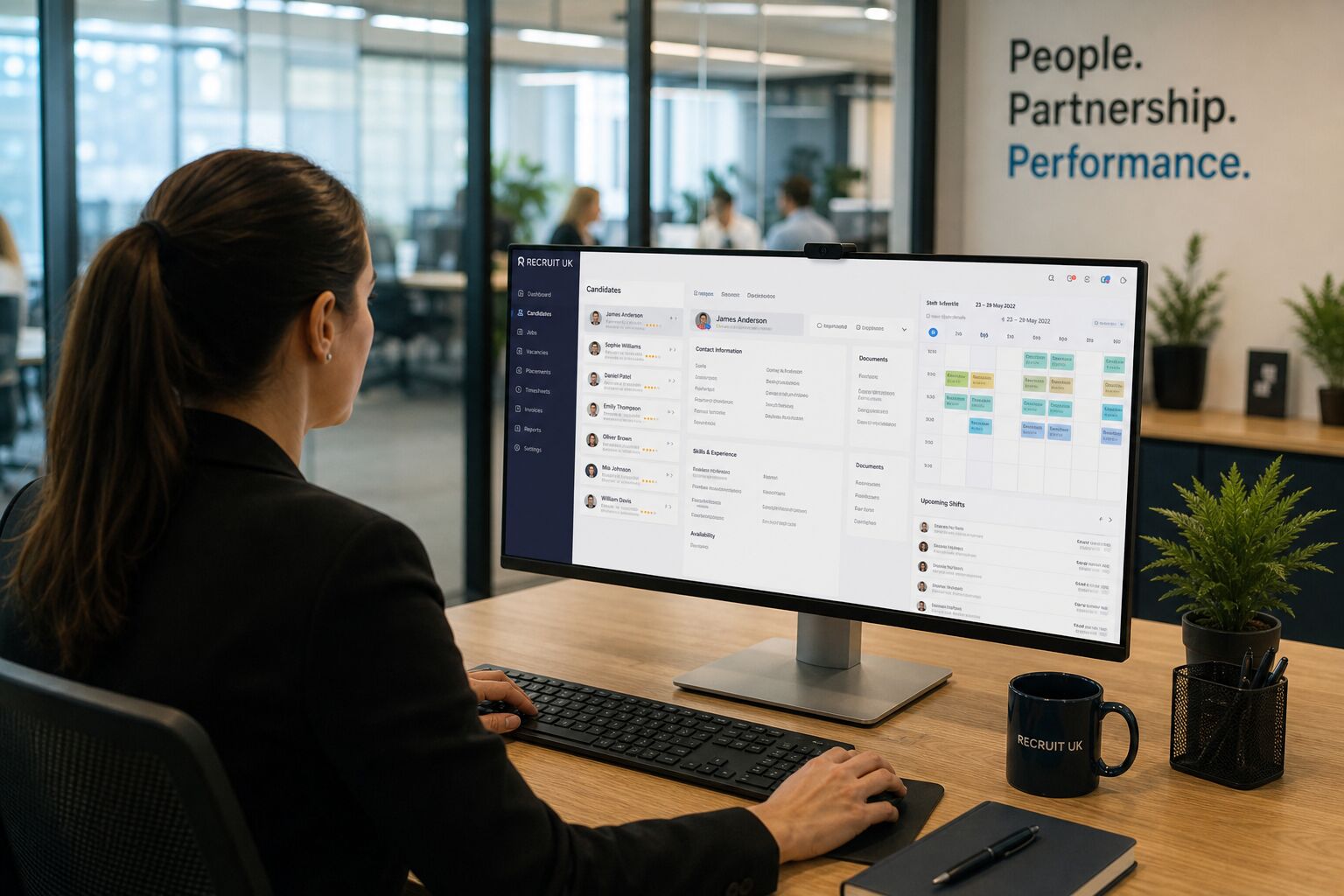 BSPOKE team working with a recruiter on applicant tracking software