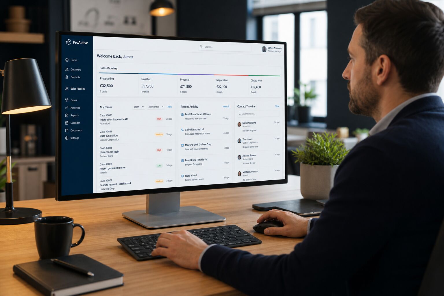 BSPOKE team demonstrating a bespoke CRM dashboard